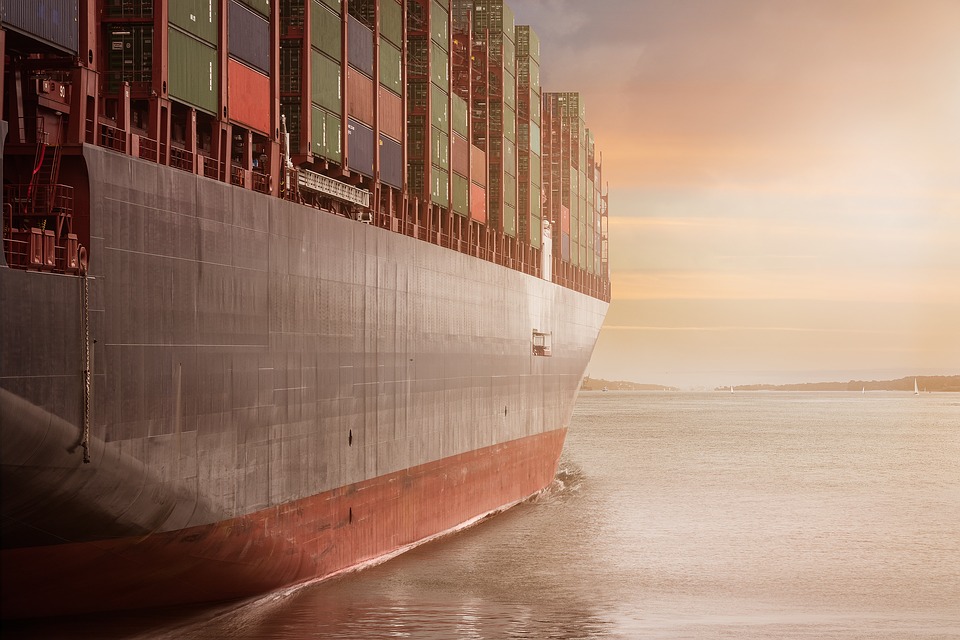 shipping containers on a boat