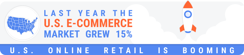Last year the U.S. e-commerce market grew 15% - U.S. online retail is booming. Last year the U.S. e-commerce market grew 15% - U.S. online retail is booming.