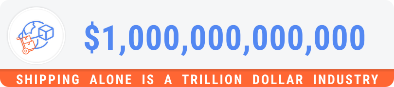 Shipping alone is a trillion dollar industry Shipping alone is a trillion dollar industry